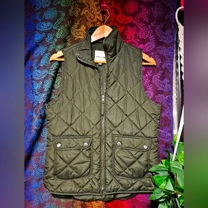 Olive green puffy vest